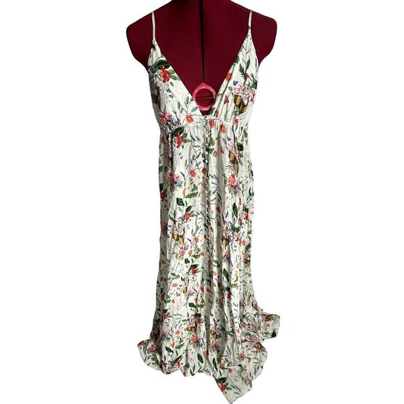 L’AGENCE Women’s Size Large Stefani Garden Floral V Neck Dress NEW - Picture 1 of 8